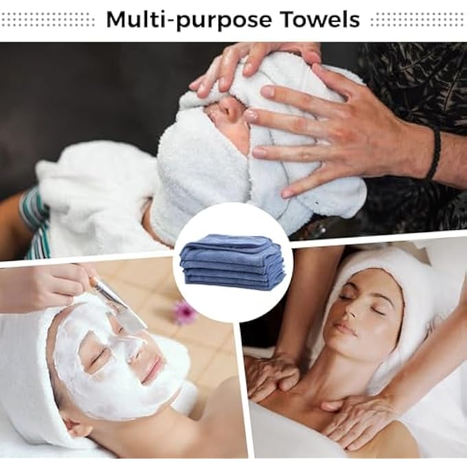 KASTWAVE U-SHAPED FACIAL TOWELS, SPLIT DESIGN, SOFT ESTHETICIAN TOWEL, FACIAL STEM MASSAGE CLEANSING TOWEL, CORAL FLEECE FACE CLOTH FOR BEAUTY SALONS, SKIN CARE, SPA CENTERS (6 PCS) - Image 3